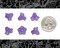 10mm x 13mm Purple Small Frosted Lily Resin Flower Caps - Set of Six - FW9-25
